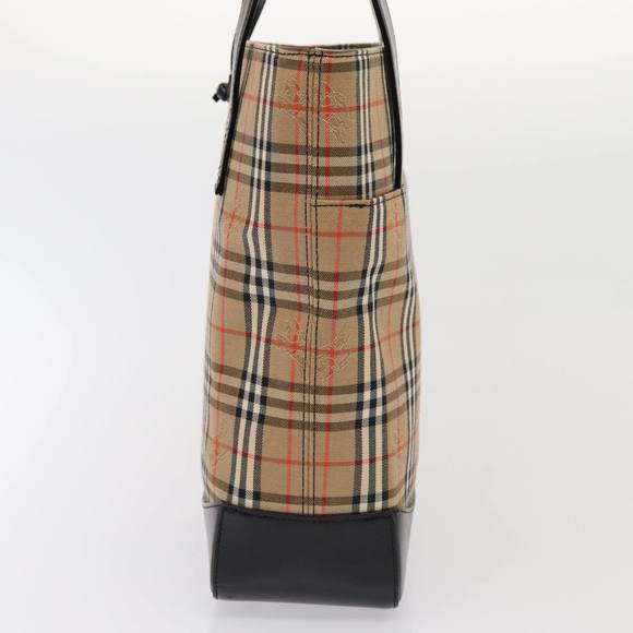 BURBERRY Nova Check Tote Bag Canvas Beige Gold Auth ep5405 - Picture 3 of 16